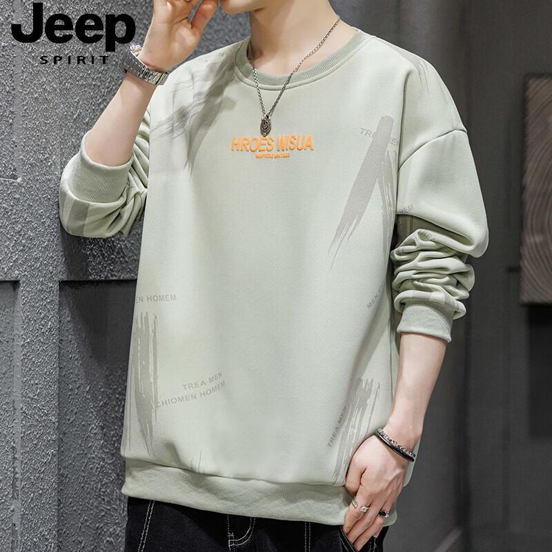 

Men s JEEP SPIRIT Printed Round Neck Long Sleeve Sweatshirt L