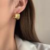 ANENJERY Metal Glossy Chunky Earrings for Women Fashion Geometric Golden Silver Color Earrings Jewelry Brincos