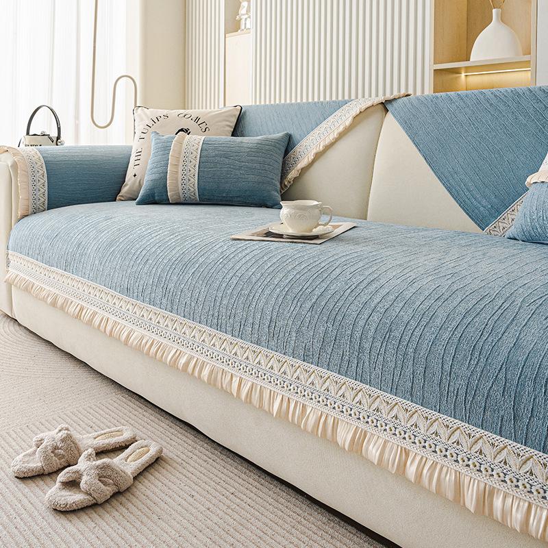 

French Cream Wind Sofa Cushion Is Universal In All Seasons, Dirt-Resistant And Non-Slip New Light Luxury Style High-End Sofa Cover 70*70cm