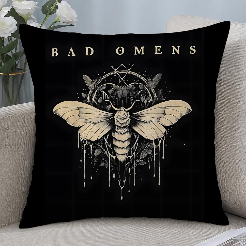 Band Bad Omens Cushion Cover Cushion Covers Natural Linen Breathable Sofa Bedroom Decor Pillowcase