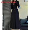 French Elegant Long Sleeve Dress With Knit Fabric For Casual And Office Wear