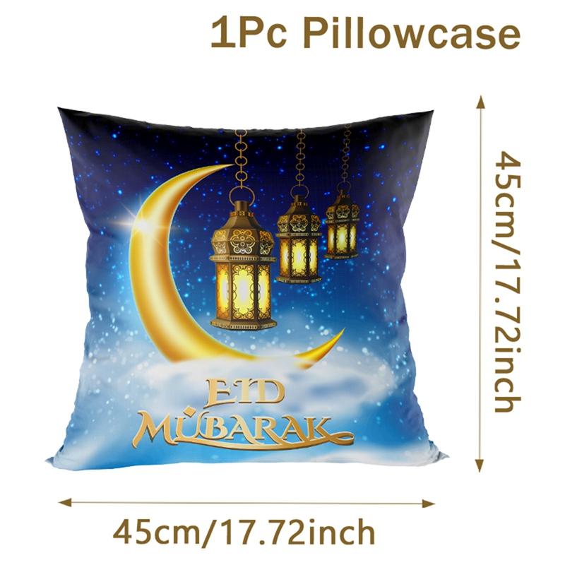 2026 Eid Mubarak Pillowcase Decor for Home Sofa Cushion Cover Islamic Ramadan Kareem Decoration Mosque Muslim Pillow Cover Gifts
