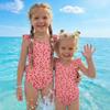 Girls One Piece Swimsuit Floral Print Sleeveless Summer Beachwear Kids Swimwear Comfortable Fit Lightweight Fabric