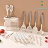 17-Piece Silicone Kitchen Utensil & Knife Set: Includes Spatula, Spoons, Knives & More