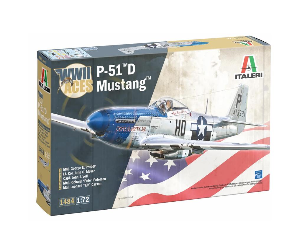 Italeri 1/72 WWII American P-51D Mustang Ace Plastic Model Kit IT1484 (Airplane)