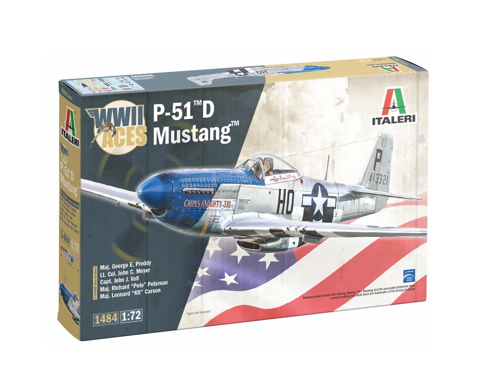 

Italeri 1/72 WWII American P-51D Mustang Ace Plastic Model Kit IT1484 (Airplane)