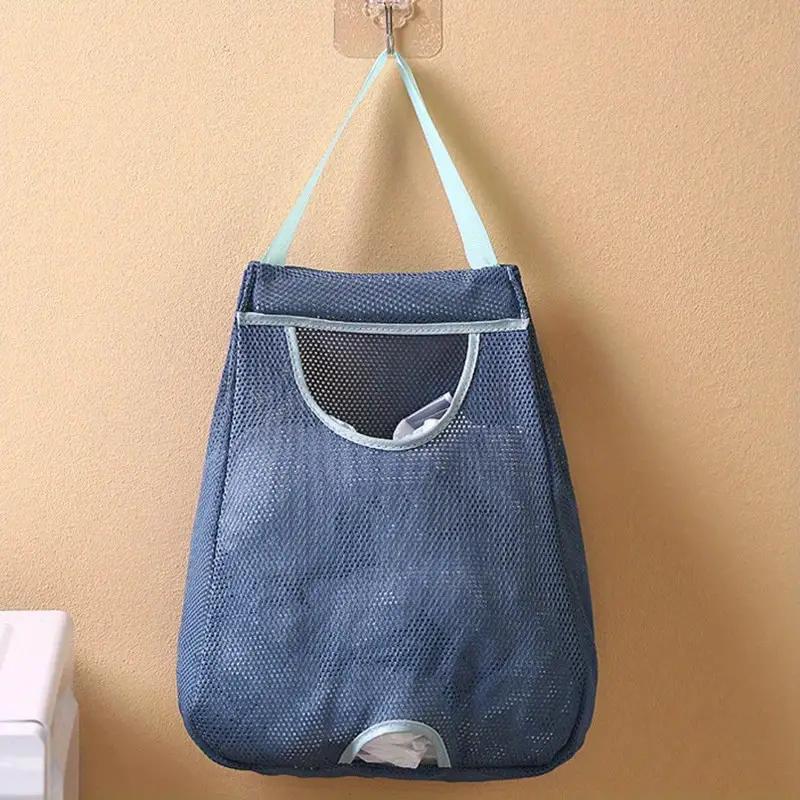 Distributore di sacchetti per la spazzatura in rete a parete, porta sacchetti di plastica e organizer per la cucina