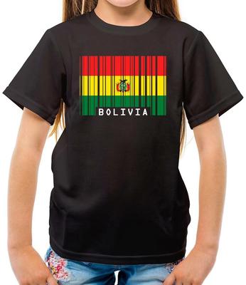 Bolivia Barcode Style Flag - Kids T-Shirt - Bolivian - Country - Travel - Sucre