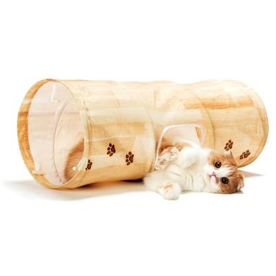 Necoichi Cat Tunnel Spiral Wood Grain Pattern