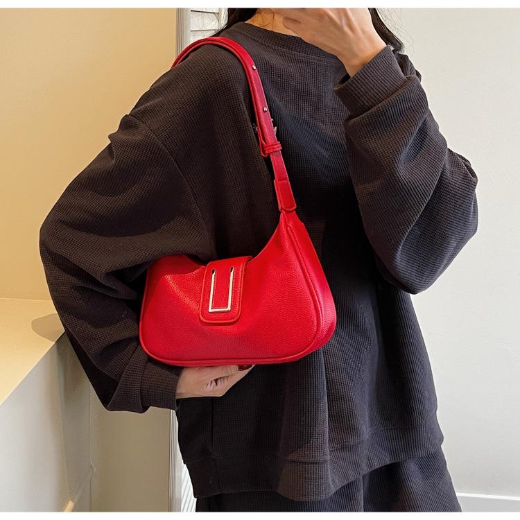 Fashion Solid Women's Shoulder Bag Artificial Leather Square Underarm Bags Ladies Handbags For Daily Used and Gift