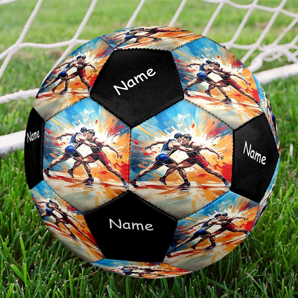 Custom Name wrestling Theme Size 5 Soccer Ball, Suitable for Both Indoor and Outdoor Matches, a Gift Suitable for Everyone.