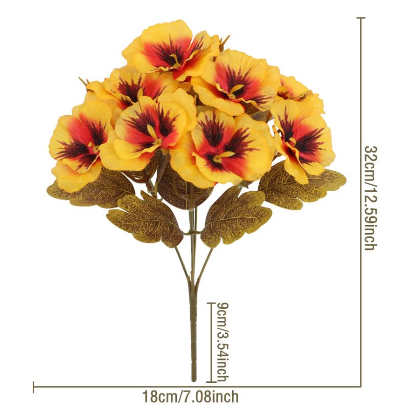 

Artificial Flowers for Indoor/Outdoor Decor 1PC жовтий/червоний
