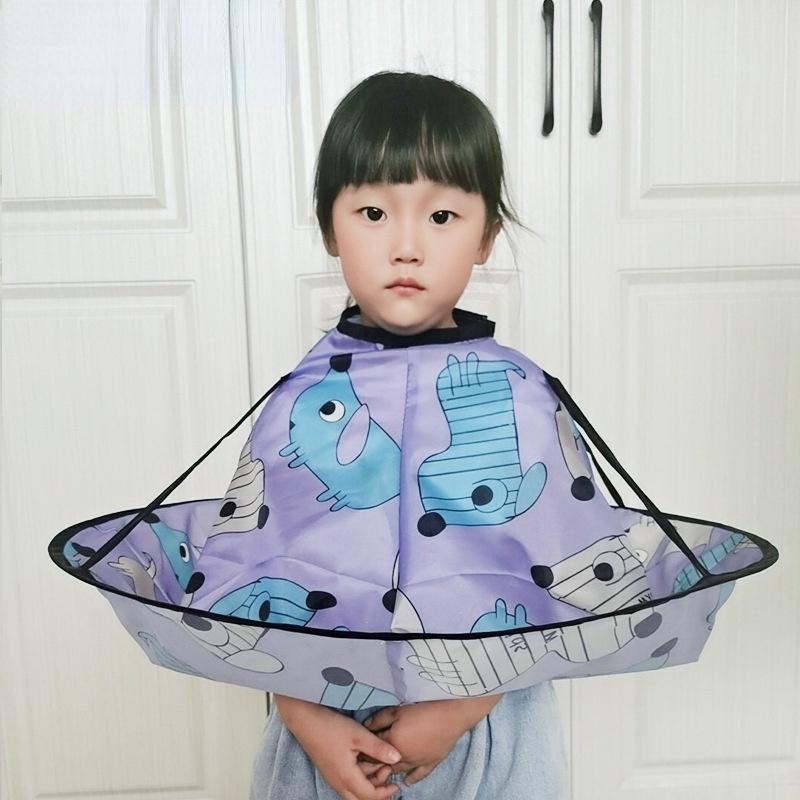 Kind Bunt Haarschneideumhang Friseursalon Faltbar Wasserdicht Kinder Friseurschürze Salon Friseurumhang Regenschirmstoff