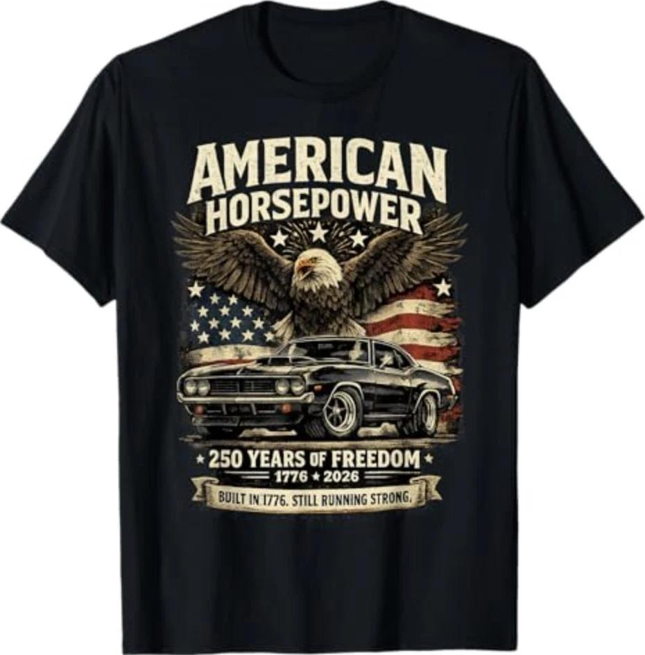 American Horsepower 250 Years of Freedom Muscle Car T-Shirt 3XL