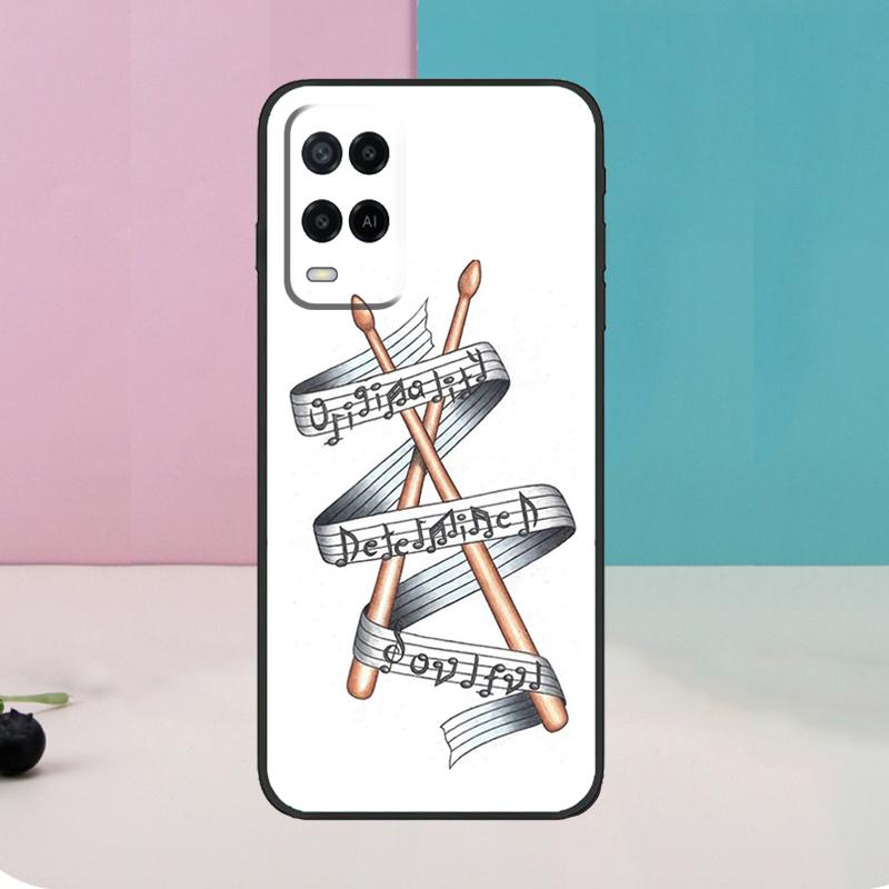 Musical Instrument Drum For OPPO A74 A94 A54 A58 A78 A98 A5 A9 A53 A15 A52 A72 A17 A57 A77 A16 A76 A96 A57S Case