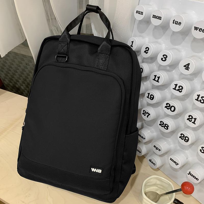 Handbag for primary school students, girls, junior high school students, new solid color backpack