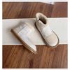 Fashion Round Toe Ankle Booties Zipper Style Ladies Shoes Plush Cozy Zapatos Mujer Winter New Splicing Mixed Colors Women Boots 2025