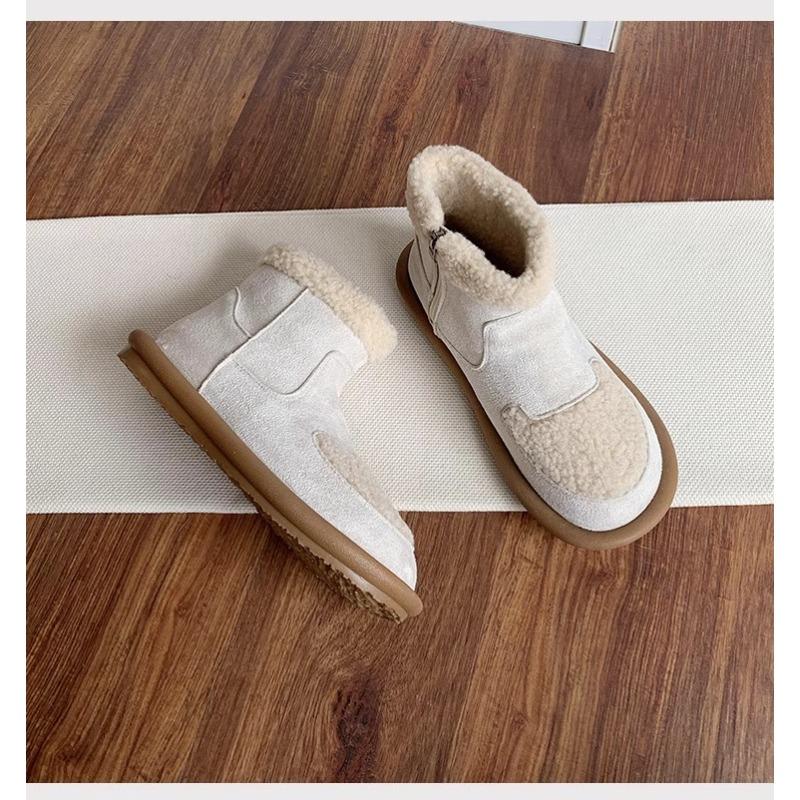 

Модные женские ботильоны до щиколотки с круглым носком, на молнии, плюшевые и уютные, Zapatos Mujer, зимние, новые, комбинированные цвета, 2025 35