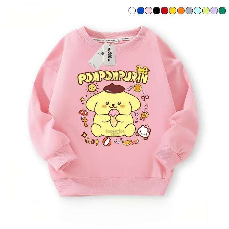 Girls' Top Kids Pudding Dog Printed Pullover Autumn Fashion Long Sleeve T-Shirt