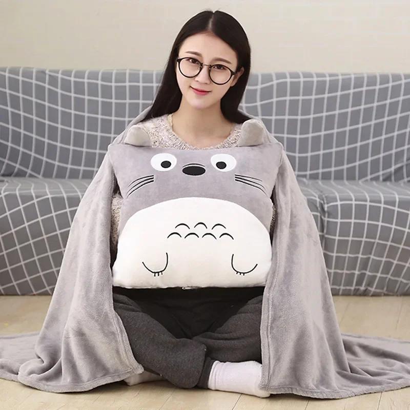 Cartoon Pillow Blanket Nap Pillow Air Conditioner Quilt Dual-use Multifunctional Winter Cushion Blanket