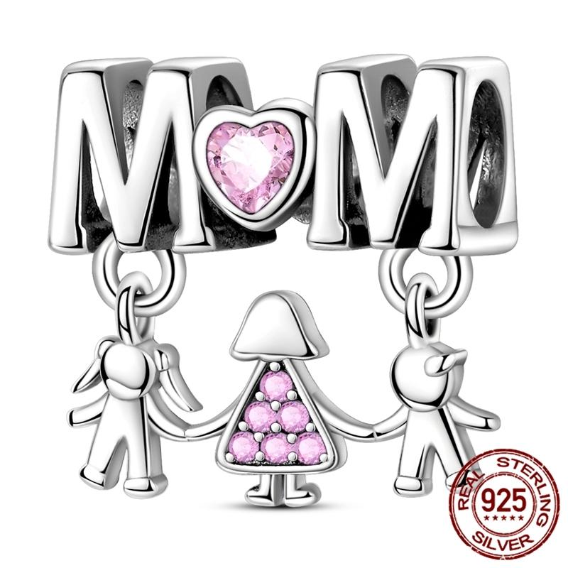 New In MotherS Day Copper Charm Mom Mother Family Charm Bead Fits Genuine Bracelets DoItYourself Woman Jewellery Gifts