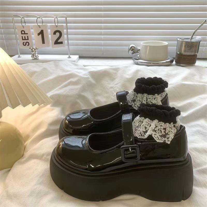 Fashion Bow-Knot Soft Shoes Woman Flats Oxfords Clogs Platform Butterfly Dress Leather Summer New Creepers Mary Janes Butterfly-knot