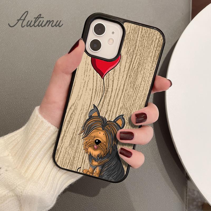 Yorkshire Terrier Dog Puppy Phone Case for iPhone 11 12 13 14 Pro Max Mini X XR XS SE 2020 6 7 8 Plus Samsung S21 S22 Shell