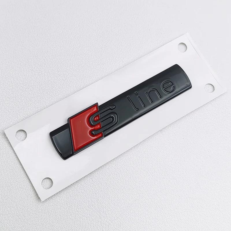 2026 3D ABS Chrome Black Logo SLine A1 A2 A3 A4 A5 A6 A7 A8 Emblem Badge Car Decal For S Sline Sticker Decorative Accessories