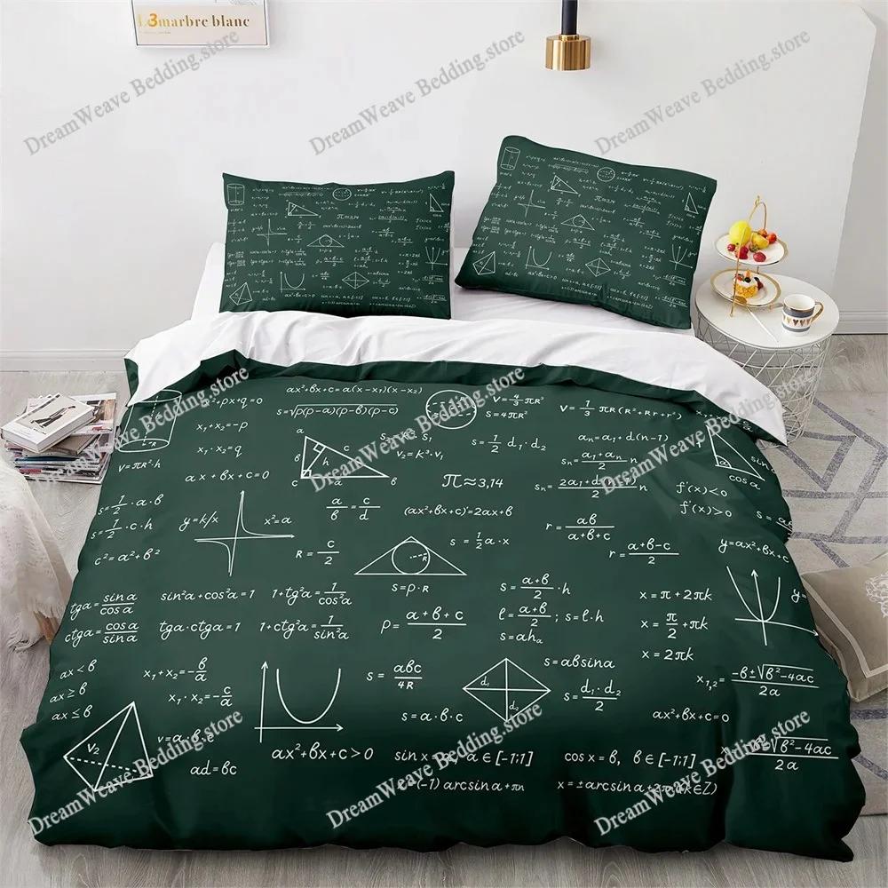 Set Nou de Lenjerie de Pat Imprimat 3D cu Formule Matematice Husa de Plapumă Cartoon Dublu Twin Full Queen King Lenjerie de Pat pentru Adult Copil Husa de Plapumă