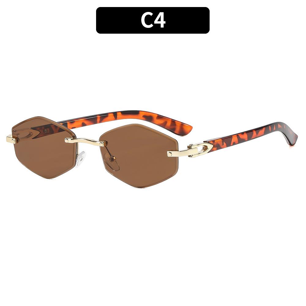 European and American fashion new frameless sunglasses personalized trimming high-end spicy sunglasses personalized versatile street shot glasses