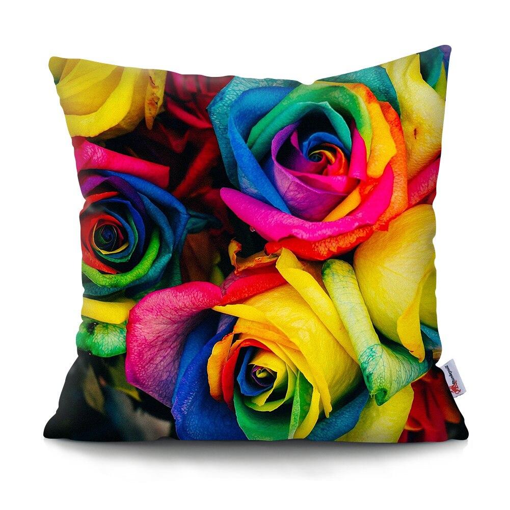 Mote Rose Putetrekk Polyester Print Putetrekk Beautiful Flower Home Decor Putetrekk