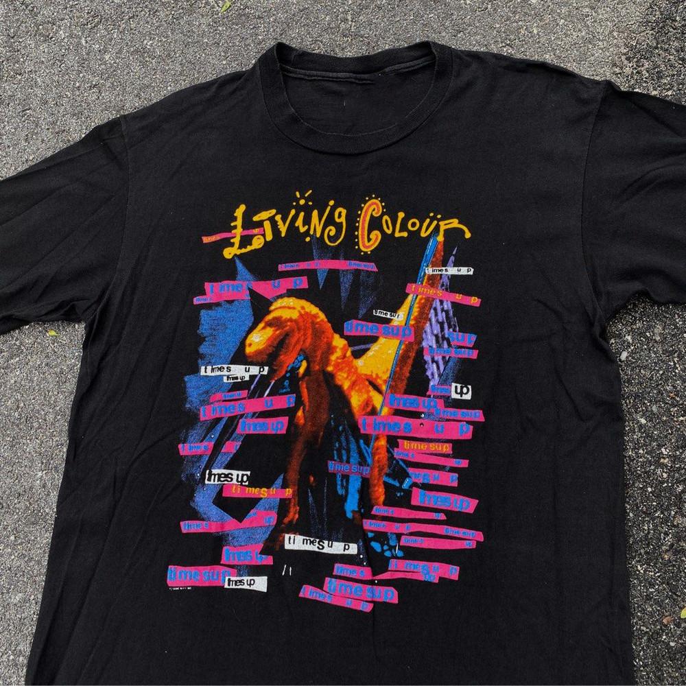 

Винтажная футболка с логотипом группы Living Colour, промо-тур 1990 года, IL095, унисекс S