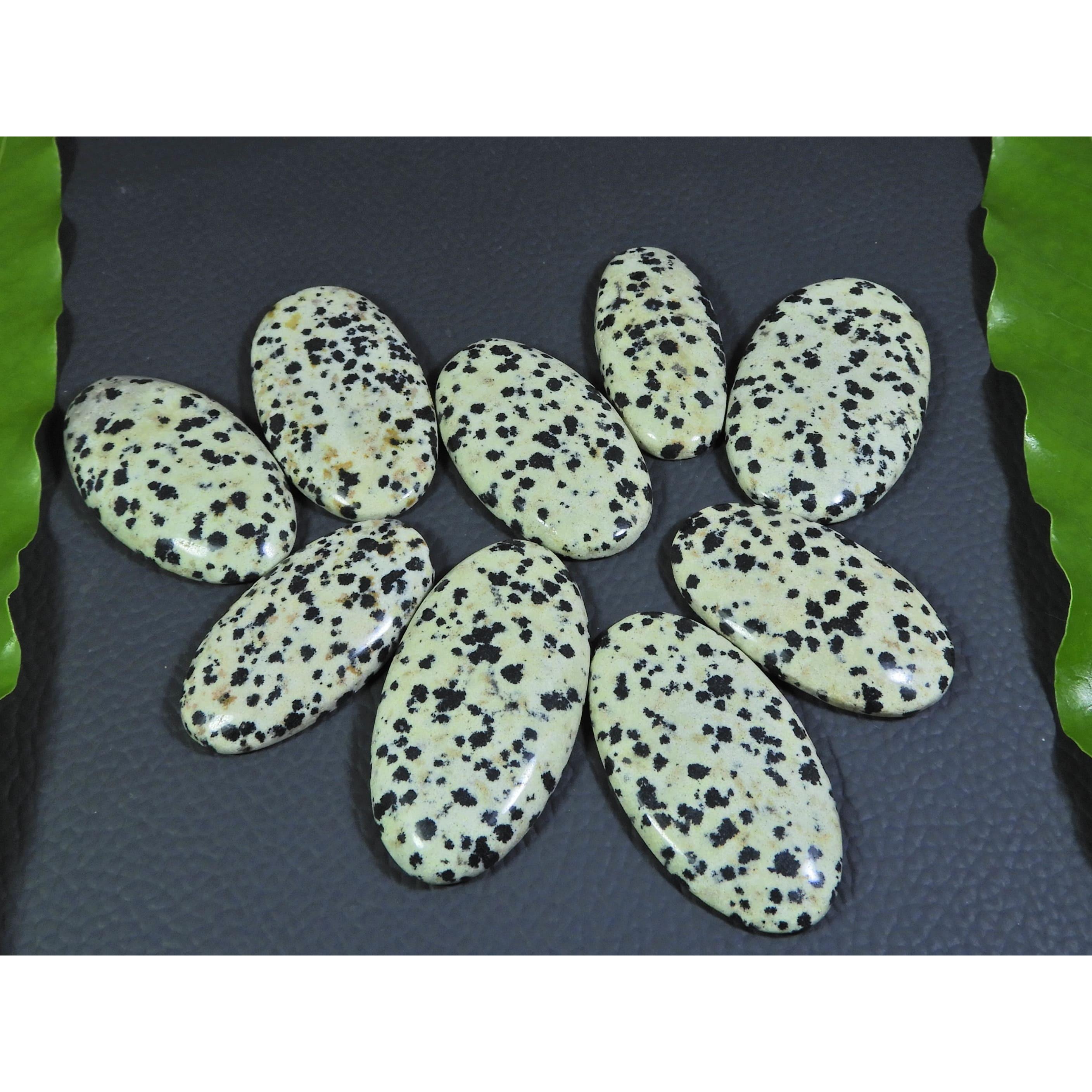 

351Cts. Natural Dalmation Jasper Oval Cabochon Loose Gemstone 09 Pcs Lot A-371