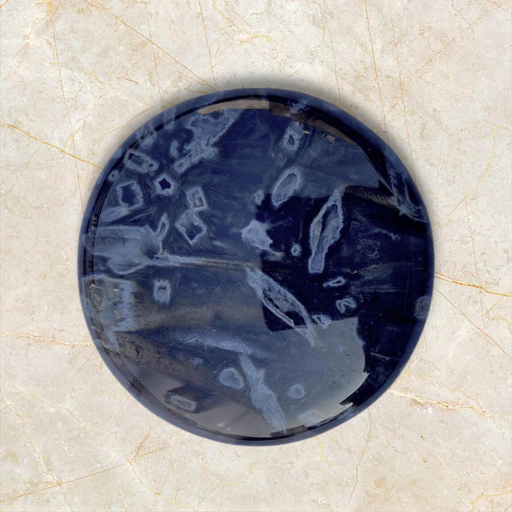 Natürliche Runde Form Türkischer Stabachat Cabochon Edelstein, 57,30 Karat, 32x7 MM Größe Cabochon.