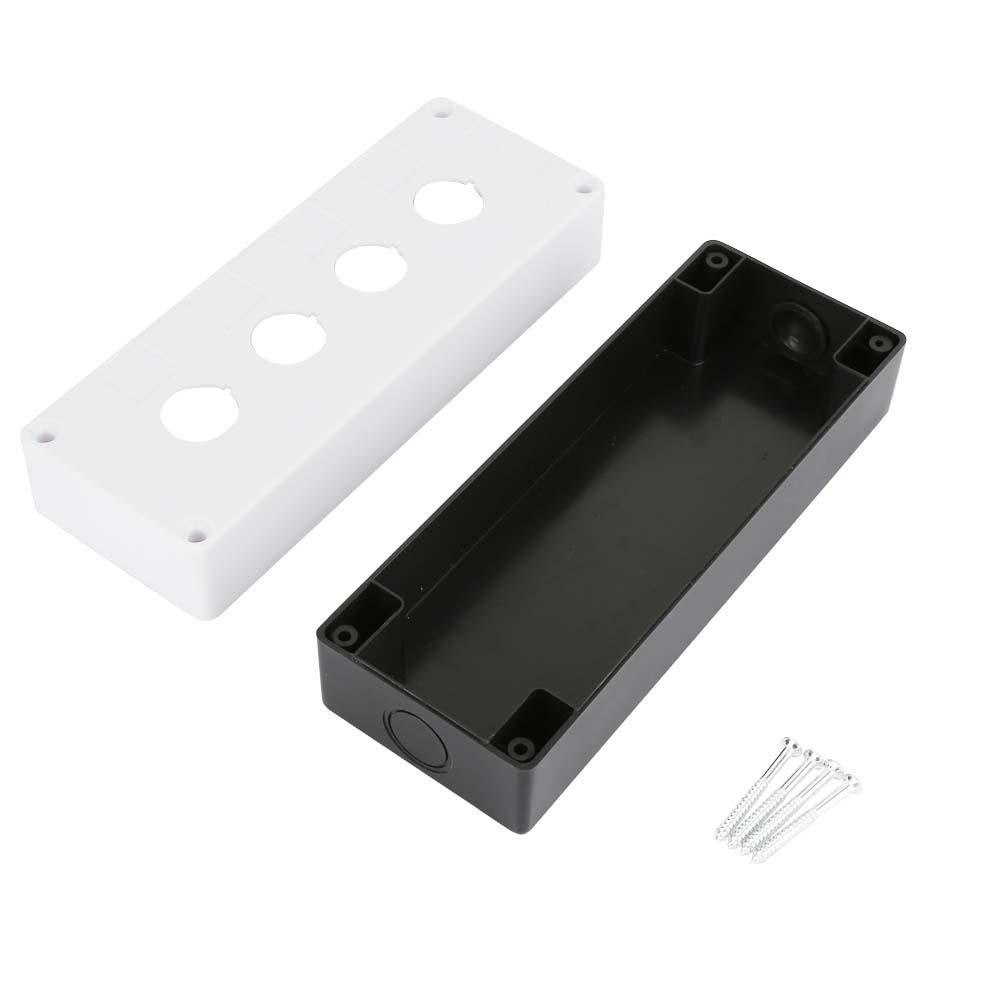 BX4 22mm Vier Löcher Drucktaster Schalter Steuerung Schutzbox Gehäuse Wasserdicht (Weiß)