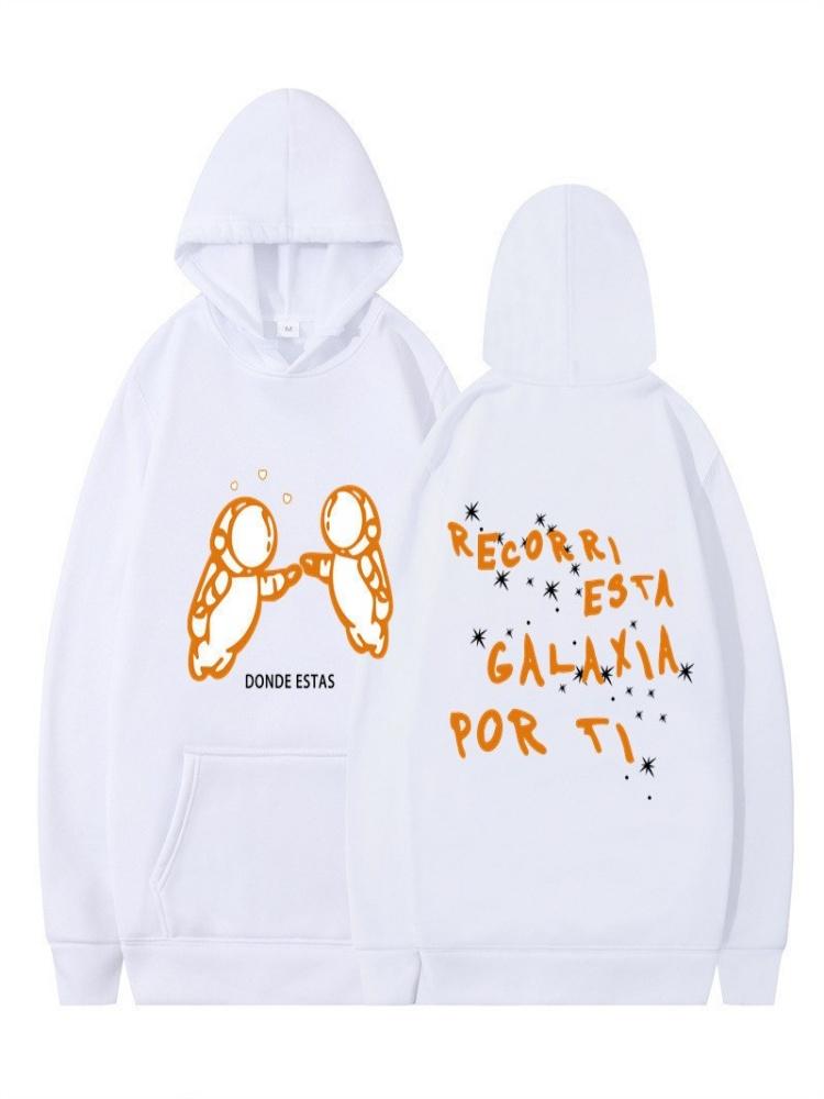 2024 New Fashionable Printed Double Astronaut Hooded Loose Top Cross Border Men's and Women's Casual Sports Hoodie