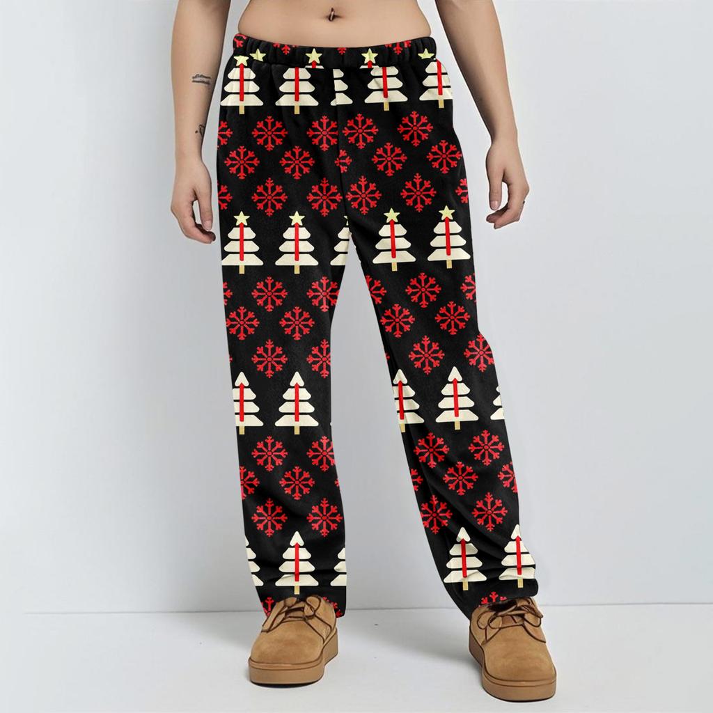 Pajama Pants Sleepwear Casual Drawstring Elastic Waist Pants Comfy Straight Yoga Loose Trousers