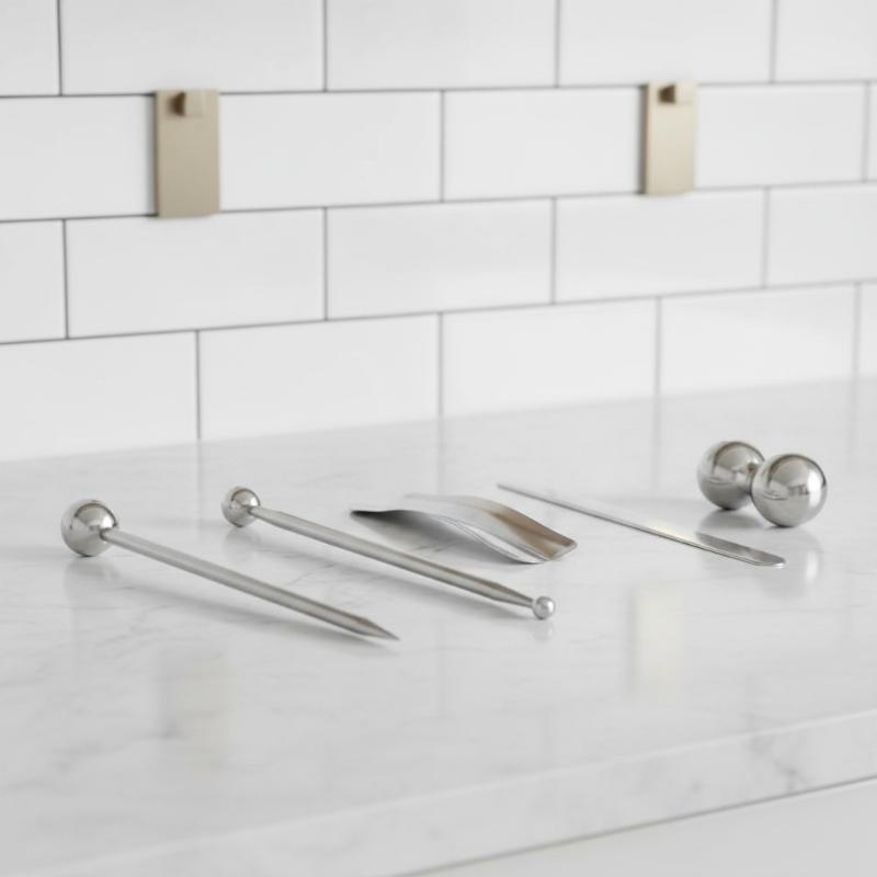 5Pcs Stainless Steel Tile Grout Cleaning 5 Piece Tool Set Rust Proof Easy Operation For Home Floor Tile Renovation Repair