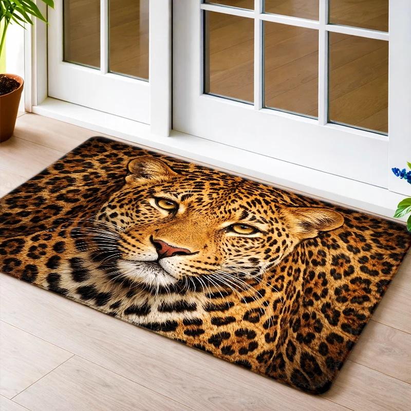 1Pcs Anti Fatigue Kitchen Rugs,  Leopard Print Waterproof Non-Slip Thick Cushioned Kitchen Mat Heavy Duty Comfort Standing Mat for Kitchen