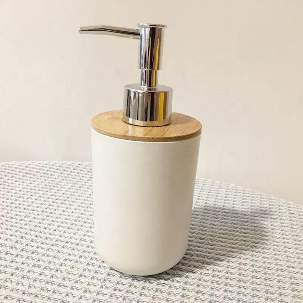 Refillable Bamboo Soap Dispenser Plastic Pump Bath Lotion Pump Jar Hand Sanitizer Bottle  Kitchen