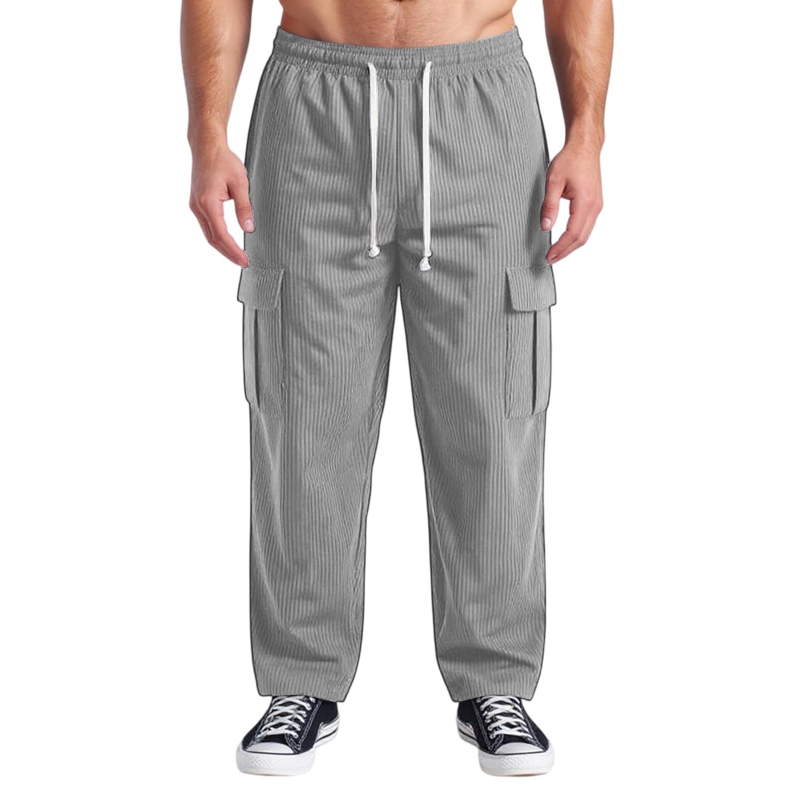 

Мужские повседневные универсальные брюки в стиле ретро, свободные прямые брюки на молнии XXL