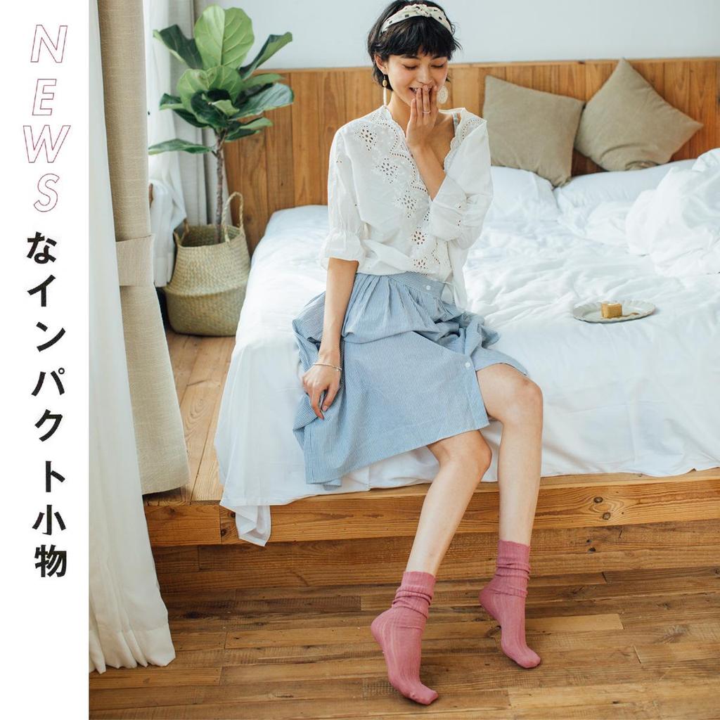 Women's Spring/Summer Cable Knit Slouch Socks with Lettuce Edge