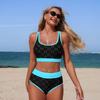 European and American Swimwear New Bikini Hole Cloth Split Swimsuit Spot Bikini