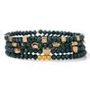 Set da 4 Pezzi Braccialetti Elastici con Perline di Cristallo Lucido Bohemien Facettati Colorati Braccialetti con Perline di Vetro di Cristallo Set di Braccialetti per Donne