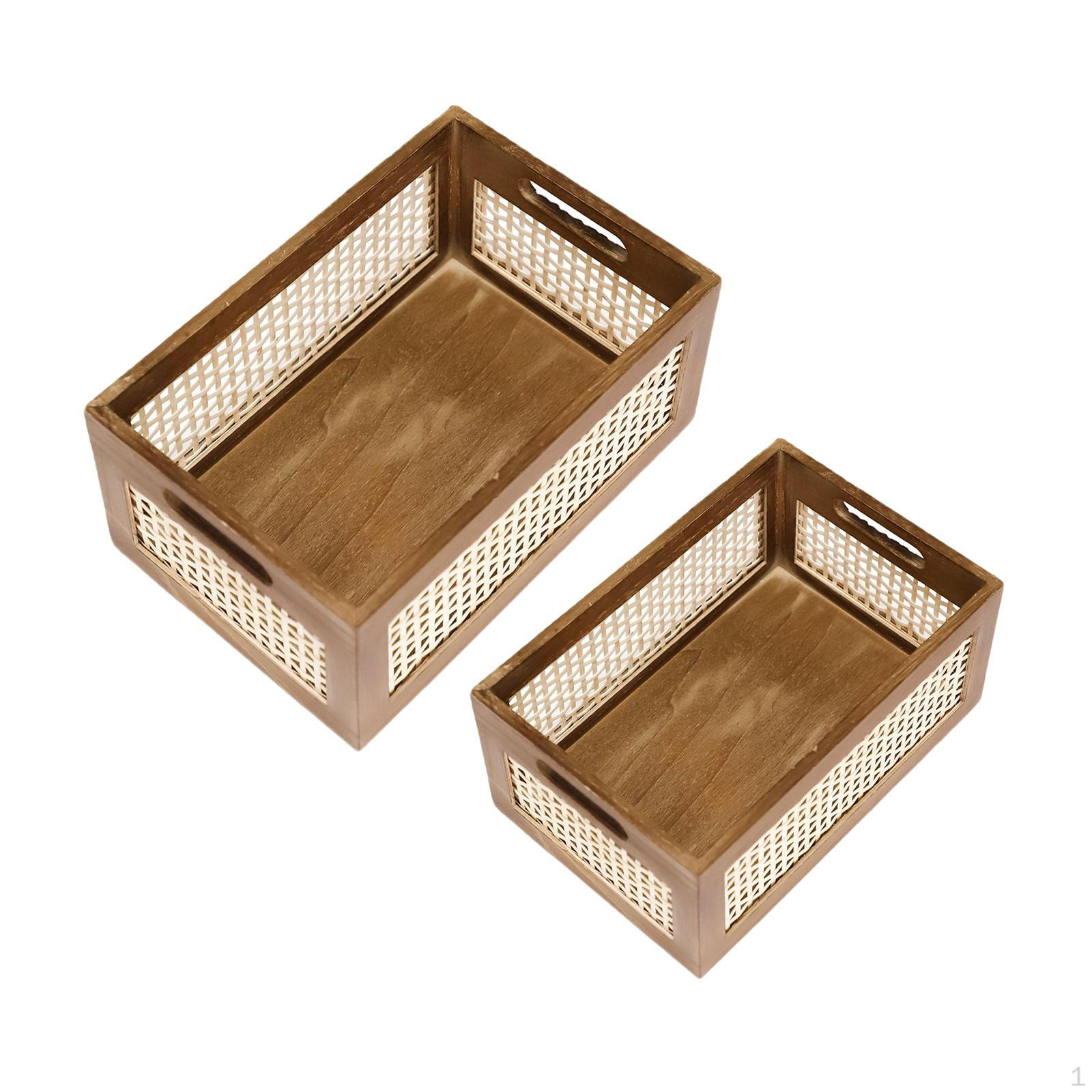 Decorative Rustic Basket Wood Frame Storage Organizer Case Antique Box Woven Small and Large 2890₽