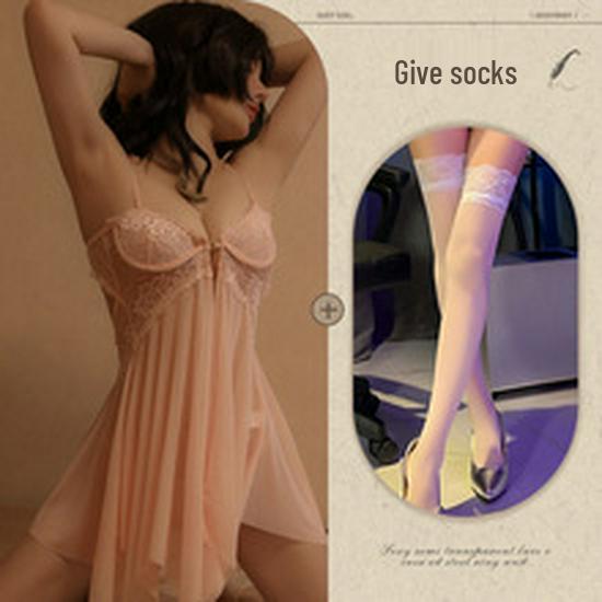 Summer Lace Trim Sexy Mesh Camisole for Women - Front Closure Sleepwear