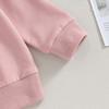 Citgeett Autumn Toddler Baby Girls Outfit Long Sleeve Letters Print Sweatshirt Elastic Waist Pants Fall Pink Clothes