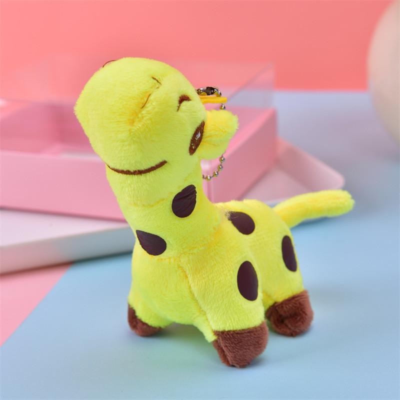 Adorable Plush Giraffe Keychain Miniature Stuffed Animal Bag Charm In Cute Colors