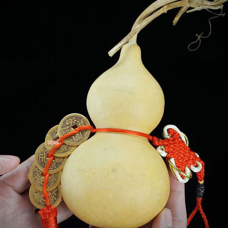 Dragon Knot Gourd Pendant with Five Emperor Coins