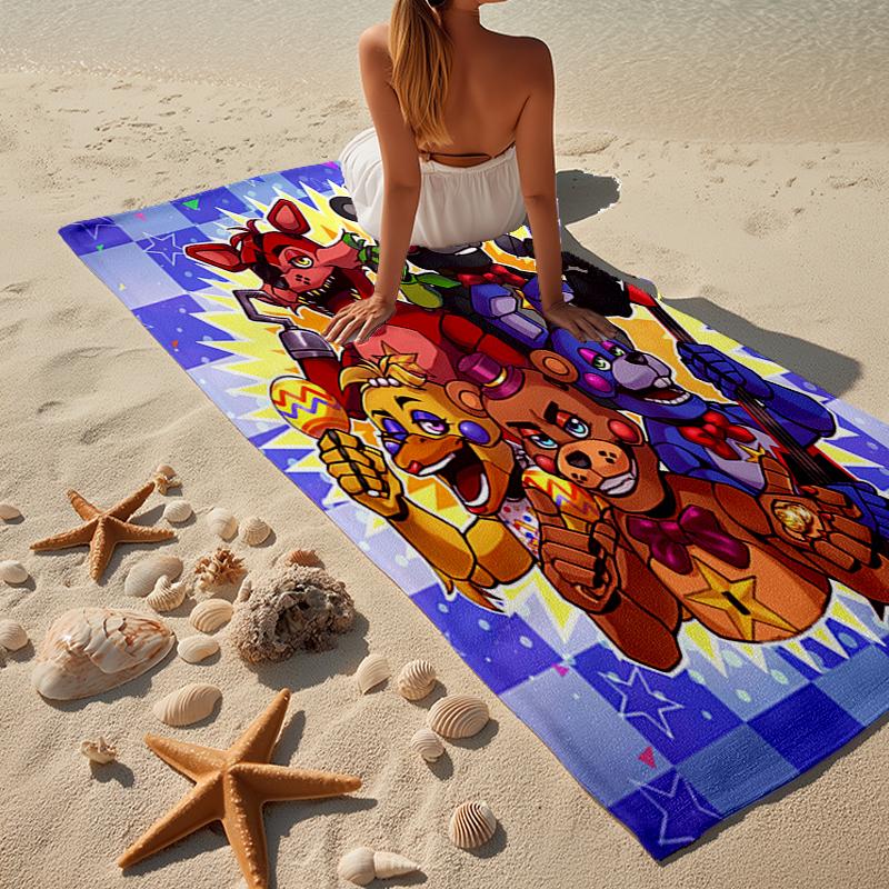 Telo da Spiaggia Collage Personaggi Fnaf, Microfibra Super Morbida, Regalo per Lei/Lui, Compleanno, per Piscina, Spiaggia, Viaggio, Decorazione Casa Regali per Fan